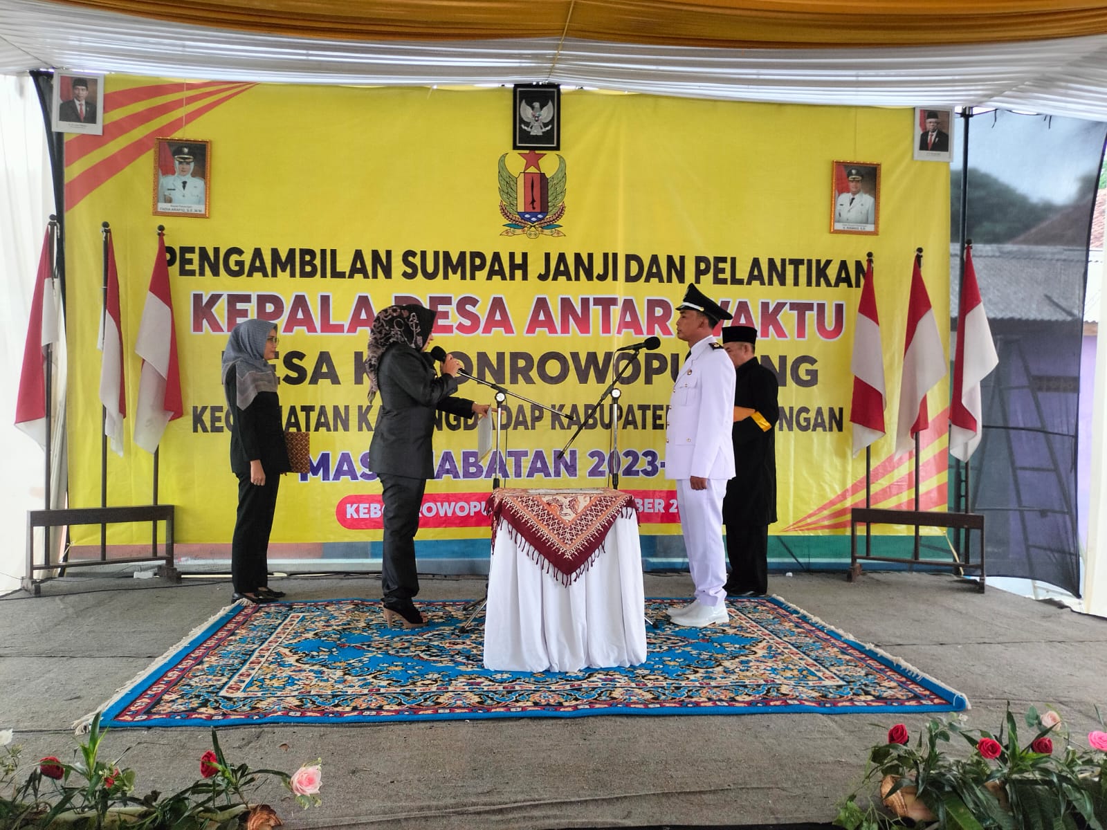 Pelantikan Kepala Desa Antar Waktu Desa Kebonrowopucang, Polsek Karangdadap Lakukan Pengamanan