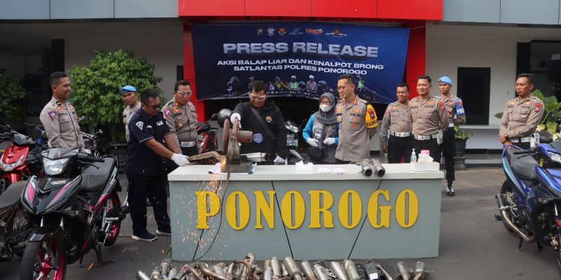 Hasil Operasi Balap Liar, Polres Ponorogo  Amankan 238 Unit Kendaraan Bermotor