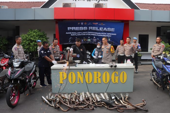 Hasil Operasi Balap Liar, Polres Ponorogo  Amankan 238 Unit Kendaraan Bermotor