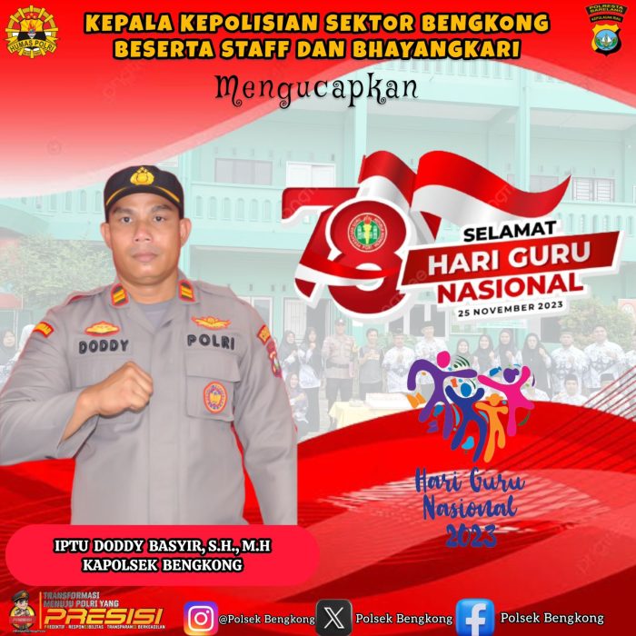 Polsek Bengkong Dan Siswa SMK Nurul Jadid Beri Kejutan Ke Tenaga Pendidik Kapolsek Doddy Selamat Hari Guru Nasional