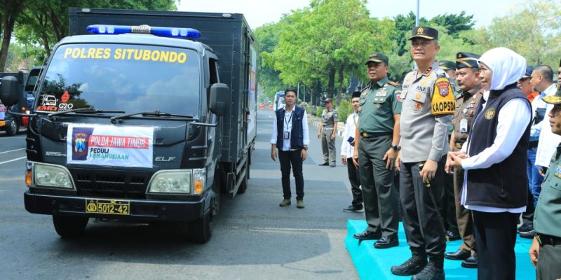 Forkopimda Jatim Berangkatkan Bantuan Untuk Warga Palestina dari Lapangan Makodam V Brawijaya