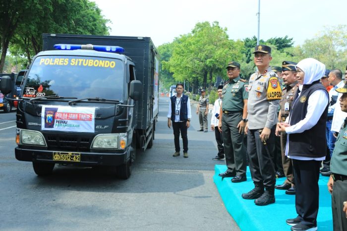 Forkopimda Jatim Berangkatkan Bantuan Untuk Warga Palestina dari Lapangan Makodam V Brawijaya