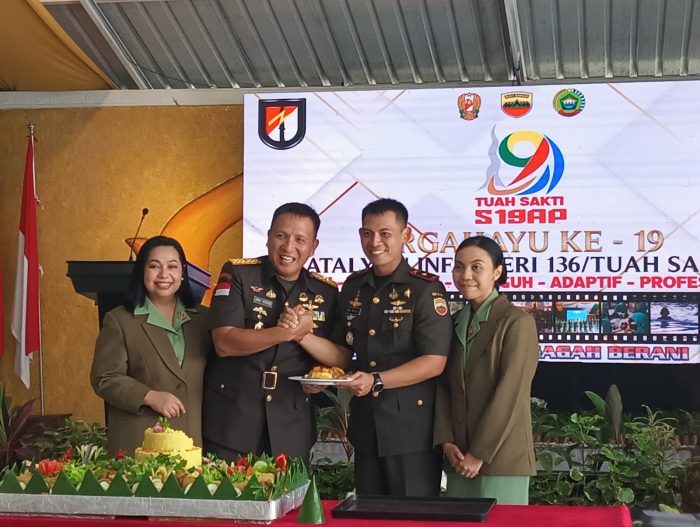 Meriah Dirgahayu Ke 19 Batalyon Infanteri 136/TS di Hadiri Danrem 033/WP Kepri Brigjen TNI Jimmy Watuseke