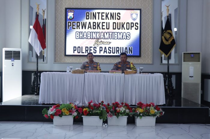 Kapolres Pasuruan Pimpin Binteknis Perwabkeu Dukops Bhabinkamtibmas