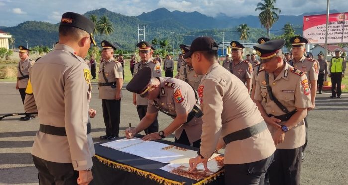 Upacara Sertijab Dipimpin Langsung Kapolres Bolmong