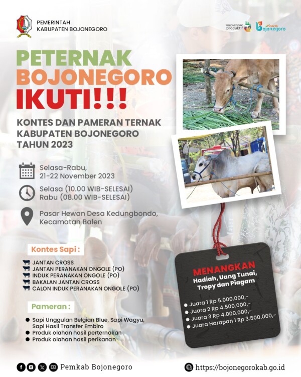 Pemkab Bojonegoro Akan Gelar Kontes dan Pameran Ternak Sapi, Dorong Pengembangkan Peternakan Modern
