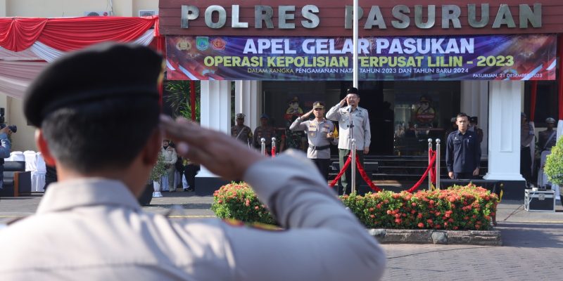 Wujudkan Nataru Kondusif, Polres Pasuruan Melaksanakan Apel Gelar Pasukan Operasi Kepolisian Terpusat Lilin 2023