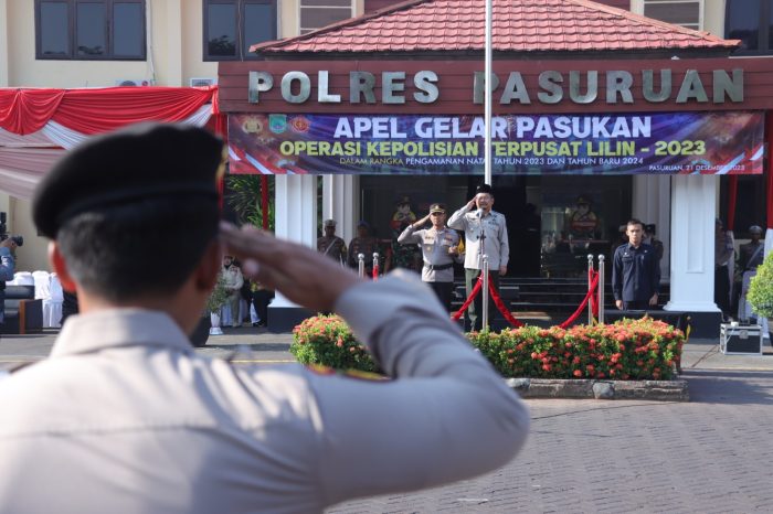 Wujudkan Nataru Kondusif, Polres Pasuruan Melaksanakan Apel Gelar Pasukan Operasi Kepolisian Terpusat Lilin 2023