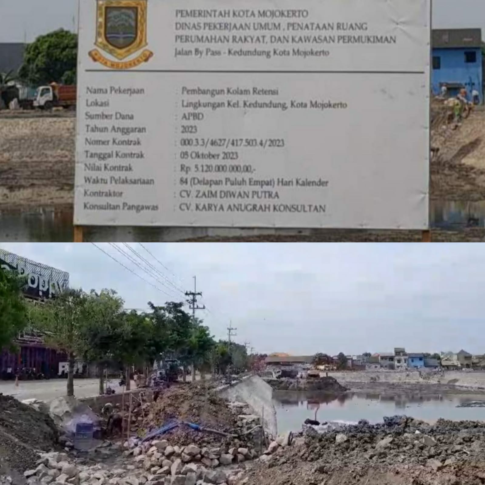 Pembangunan Kolam Retensi Kedundung Diduga Tidak Kantongi Ijin IMB/PBG dan Andalalin Sebagai Syarat Utama Pengajuan PBG