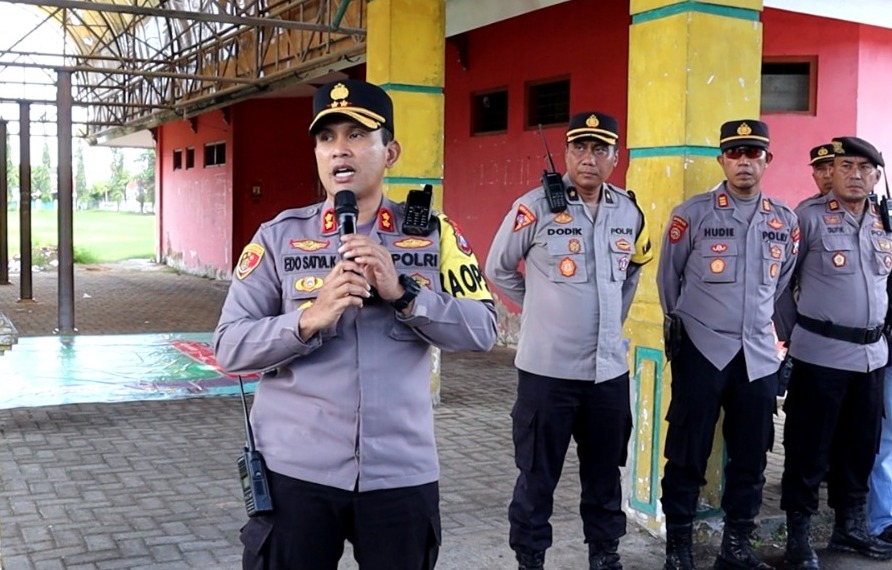Polres Sumenep Terjunkan 182 Personil Dalam Pengamanan Babak Penyisihan Liga 3 di Stadion A Yani Sumenep