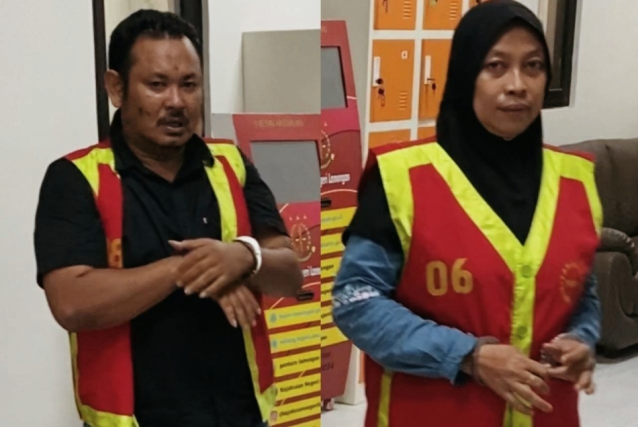 Diduga Korupsi Dana Keuangan Desa Puncakwangi, Kades dan Bendahara Desa Ditahan Kejari Lamongan