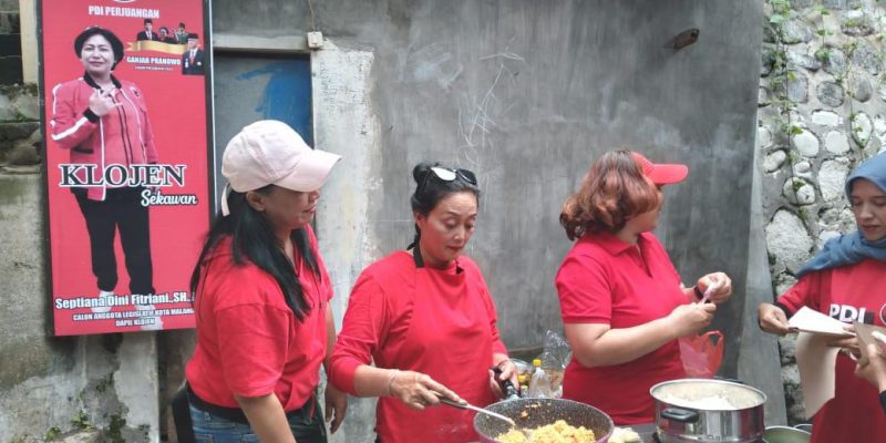 Septiana Dini Fitriani S.H, M.H, Caleg PDI Perjuangan Dapil Klojen hadiri “Pelatihan Nasgor Kekinian” di Bareng