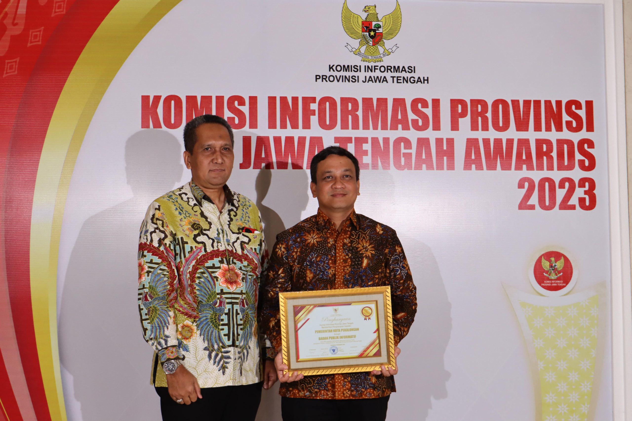 Kota Pekalongan Raih Prestasi Penghargaan Keterbukaan Informasi Publik 2023