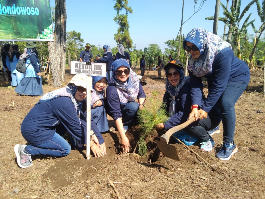 Ikatan Istri Karyawan Perhutani Bondowoso Turut Ambil Bagian Dalam Giat Reboisasi