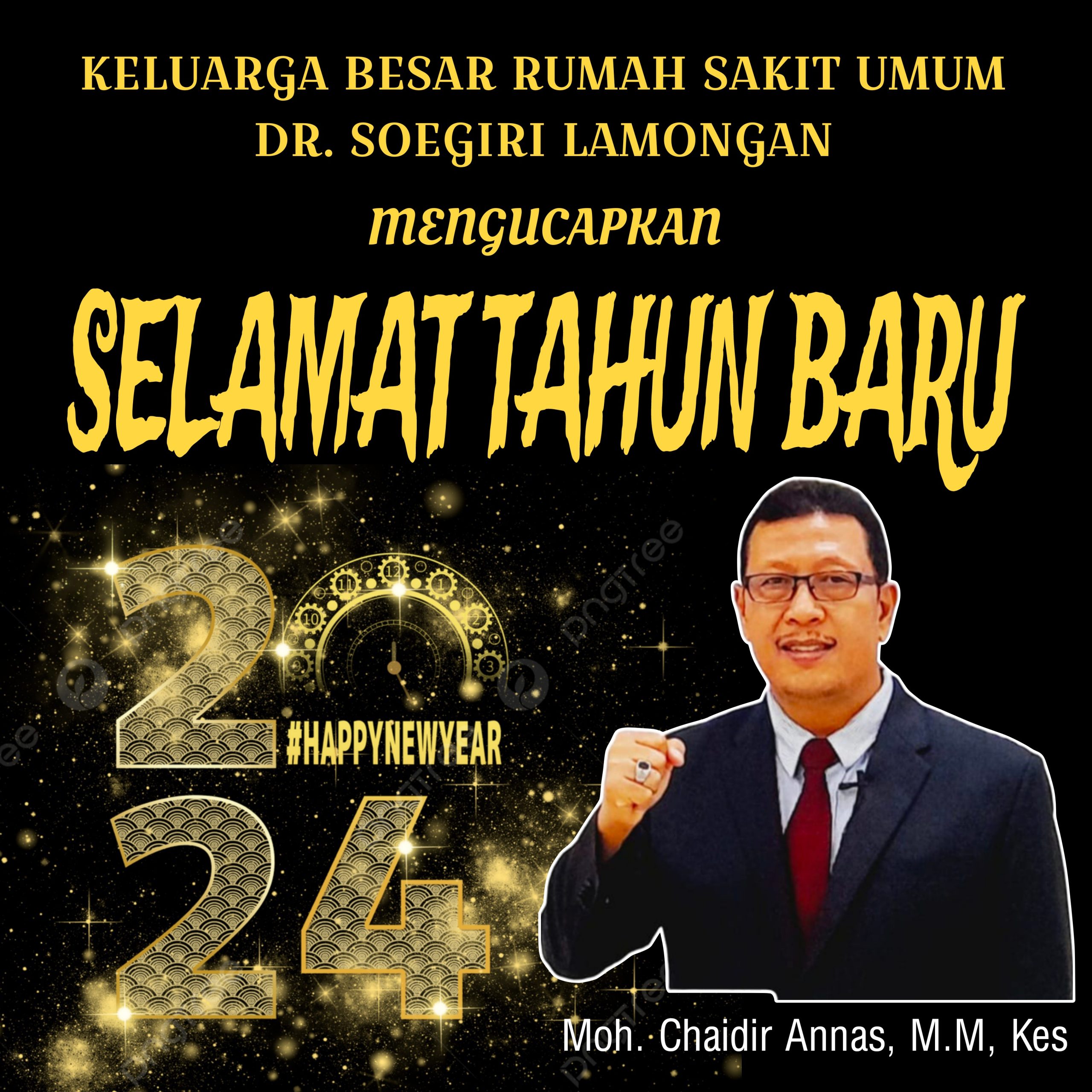 Keluarga Besar Rumah Sakit Umum Dr. Soegiri Lamongan Mengucapkan Selamat Tahun Baru 2024