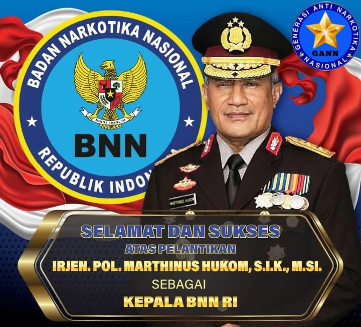 Presiden Jokowi Melantik Irjen Marthinus Hukom menjadi Kepala Badan Narkotika Nasional (BNN)