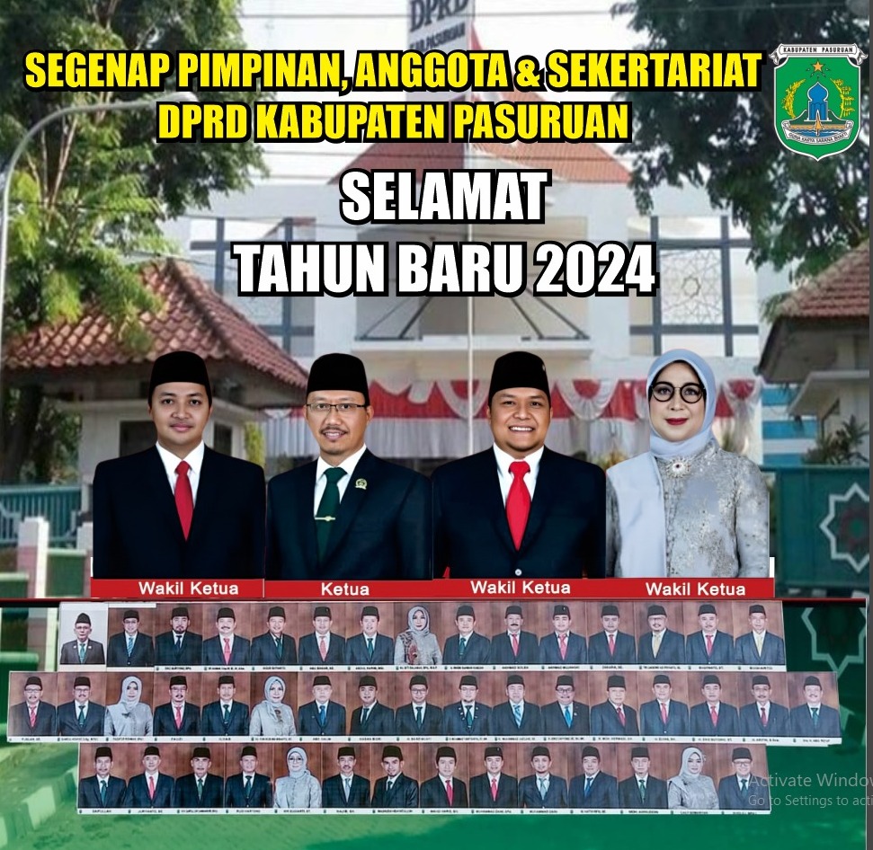 Segenap Pimpinan, Anggota dan Sekertariat DPRD Kabupaten Pasuruan Mengucapkan Selamat Tahun Baru 2024