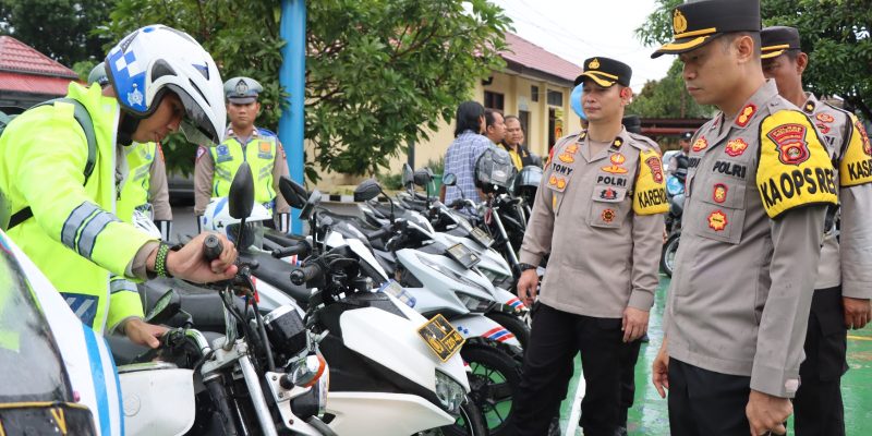 Jelang Pemilu Tahun 2024 Kapolres Musi Rawas Cek Kesiapan Kendaraan Dinas