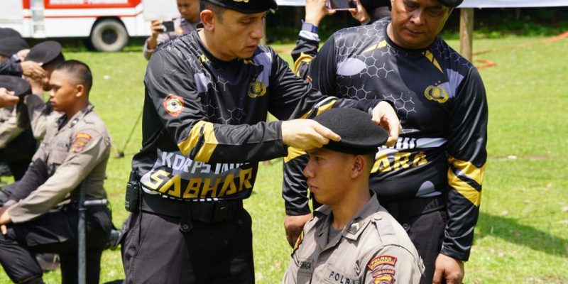 18 Bintara Polri Remaja Polres Purwakarta Gelar Pembaretan Di Lapangan Ex AMDK Perum Jasa Tirta Jatiluhur