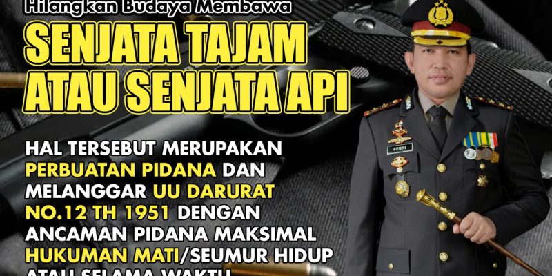 Dalam Rangka Harkamtibmas, Polres Bangkalan Tegaskan Larangan Bawa Sajam dan Senpi