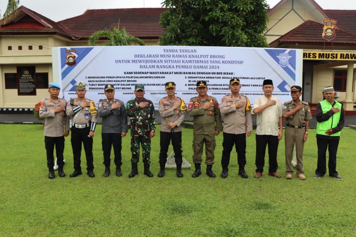 Pimpin Deklarasi Musi Rawas Bebas Knalpot Brong Kapolres Perintahkan Tindak Pelanggar dan Buat Pohon Knalpot Brong
