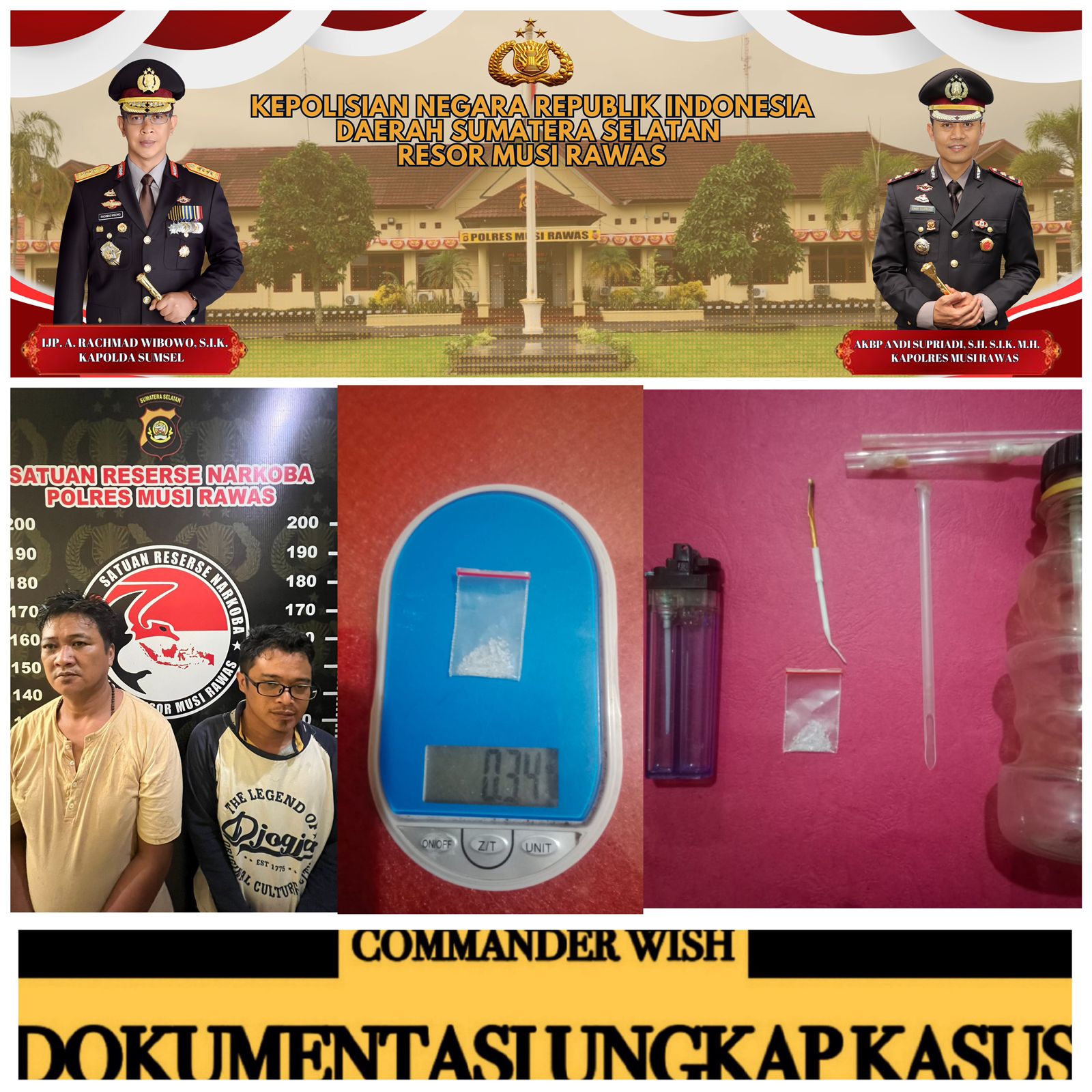 Satnarkoba Polres Musi Rawas Ringkus Perawat Asal Bumi Makmur
