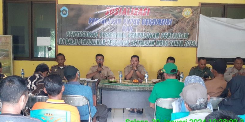 Sosialisasi Penyaluran Pupuk Bersubsidi Tahun 2024 Di BPP Kecamatan Modo