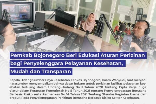 Pemkab Bojonegoro Beri Edukasi Aturan Perizinan bagi Penyelenggara Pelayanan Kesehatan, Mudah dan Transparan