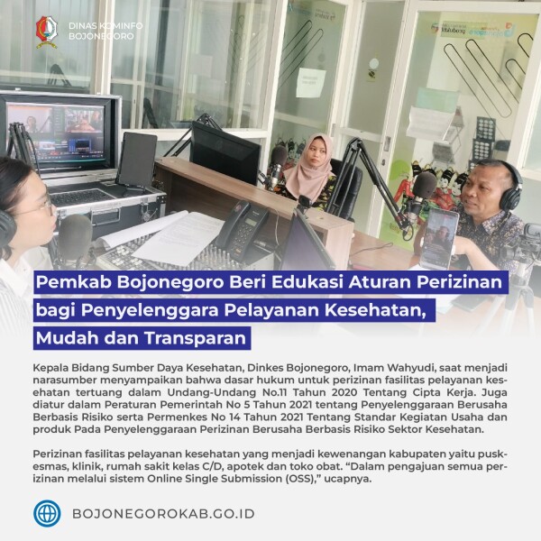 Pemkab Bojonegoro Beri Edukasi Aturan Perizinan bagi Penyelenggara Pelayanan Kesehatan, Mudah dan Transparan
