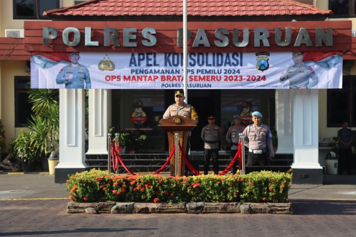 Pasca Pemilu 2024, Kapolres Pasuruan Pimpin Apel Konsolidasi PAM TPS