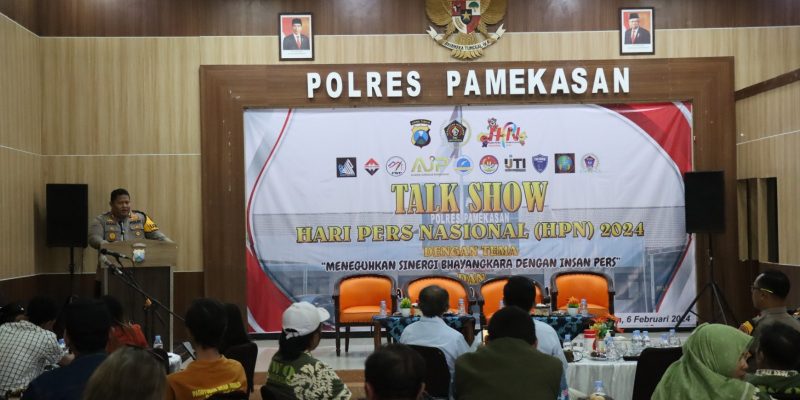 Talk Show Hari Pers Nasional (HPN) 2024, Kapolres Pamekasan Ajak insan pers Sukseskan Pelaksanaan Pemilu 2024