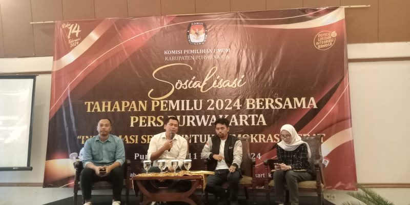 KPU Kabupaten Purwakarta Gelar Sosialisasi Bersama Ketua Organisasi Wartawan / Forum Jurnalis Purwakarta di Tahun 2024