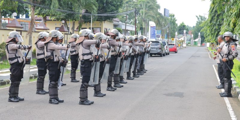 Antisipasi Adanya Gangguan Pasca Pungut Suara, Polres Pekalongan Gelar Latihan Power On Hand