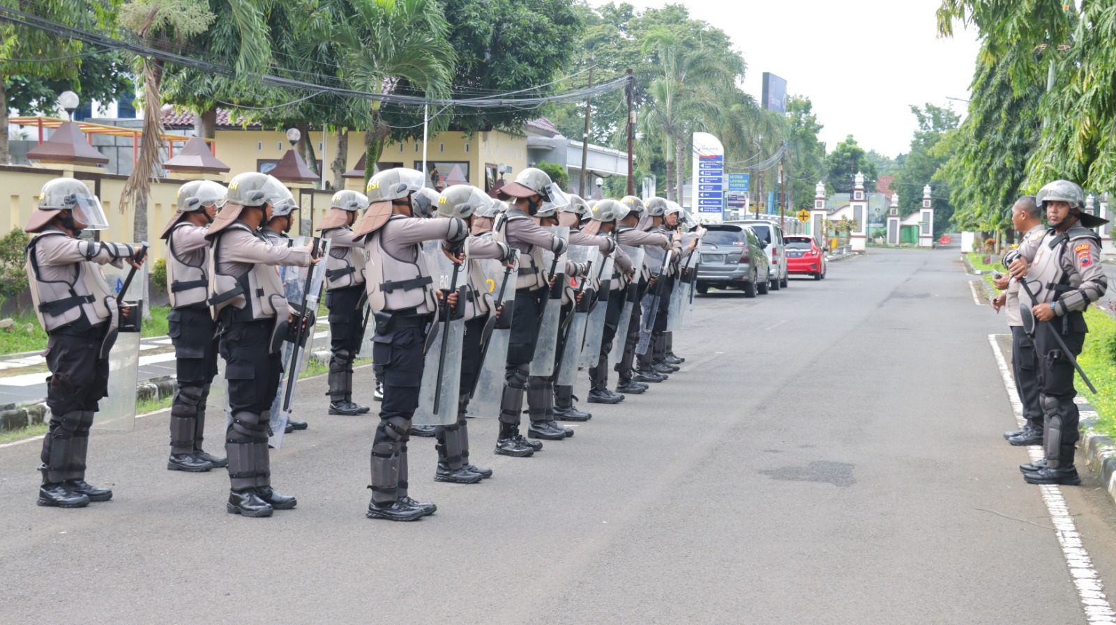 Antisipasi Adanya Gangguan Pasca Pungut Suara, Polres Pekalongan Gelar Latihan Power On Hand