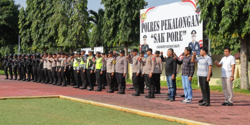 Ratusan Polisi Dilibatkan Dalam Pengamanan Rekap di KPU Kabupaten Pekalongan