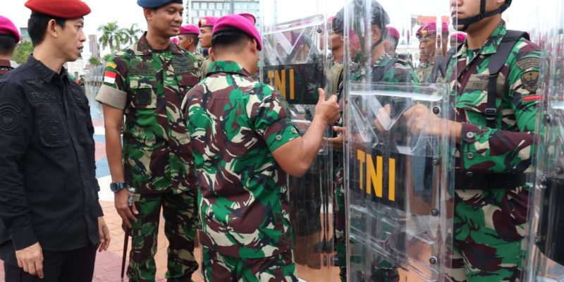 Gelar Pengamanan Pemilu Tahun 2024, Danlanud Hang Nadim Menghadiri Apel