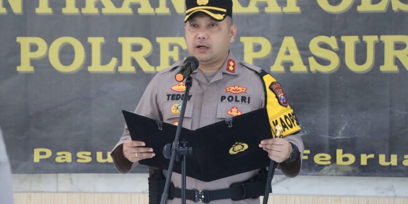 Kapolres Pasuruan Pimpin Upacara Pelantikan Kapolsek Puspo