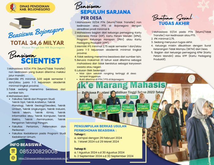 Pemkab Bojonegoro Kembali Beri Tiga Jenis Beasiswa Pendidikan Terus Tingkatkan Ipm