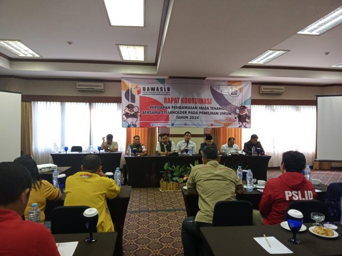 Rapat Koordinasi Persiapan Pengawasan Masa Tenang Bersama Steakholder Pada Pemilihan Umum Tahun 2024