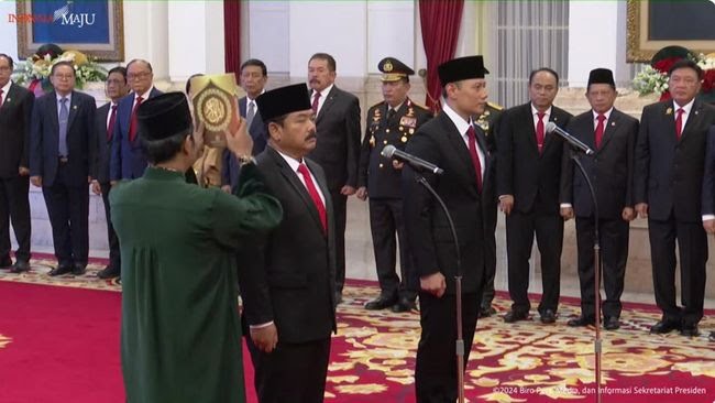 Presiden Jokowi Resmi Lantik AHY Sebagai Menteri ATR/BPN, Hadi Tjahjanto Jadi Menkopolhukam