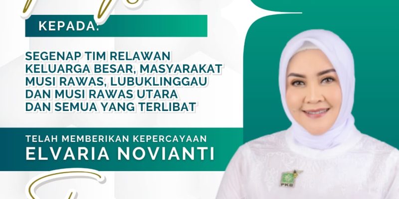 Elvaria Dipastikan Duduk di DPRD Provinsi Sumsel Peroleh 38751 Suara
