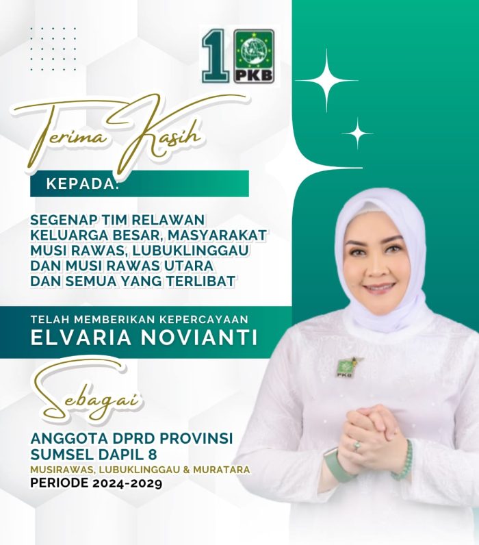 Elvaria Dipastikan Duduk di DPRD Provinsi Sumsel Peroleh 38751 Suara