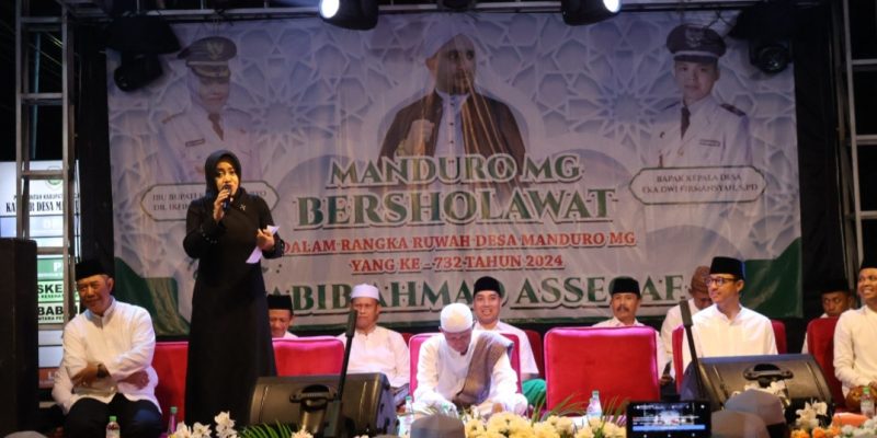 Sambut Ramadhan, Bupati Ikfina Hadiri Sholawat Bersama Ruwah Desa