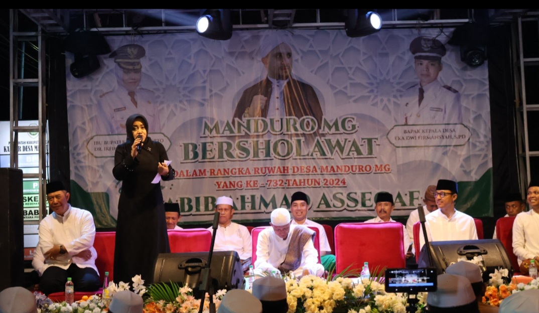 Sambut Ramadhan, Bupati Ikfina Hadiri Sholawat Bersama Ruwah Desa