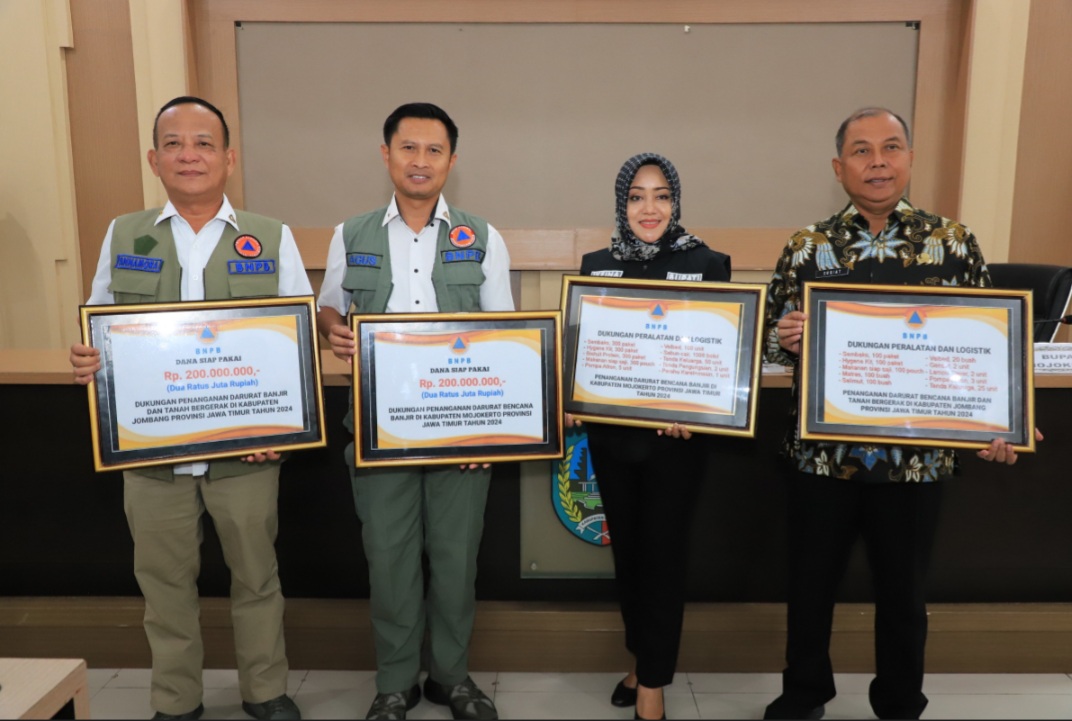 Pemkab Mojokerto Terima Bantuan Penanganan Darurat Bencana Dari BNPB