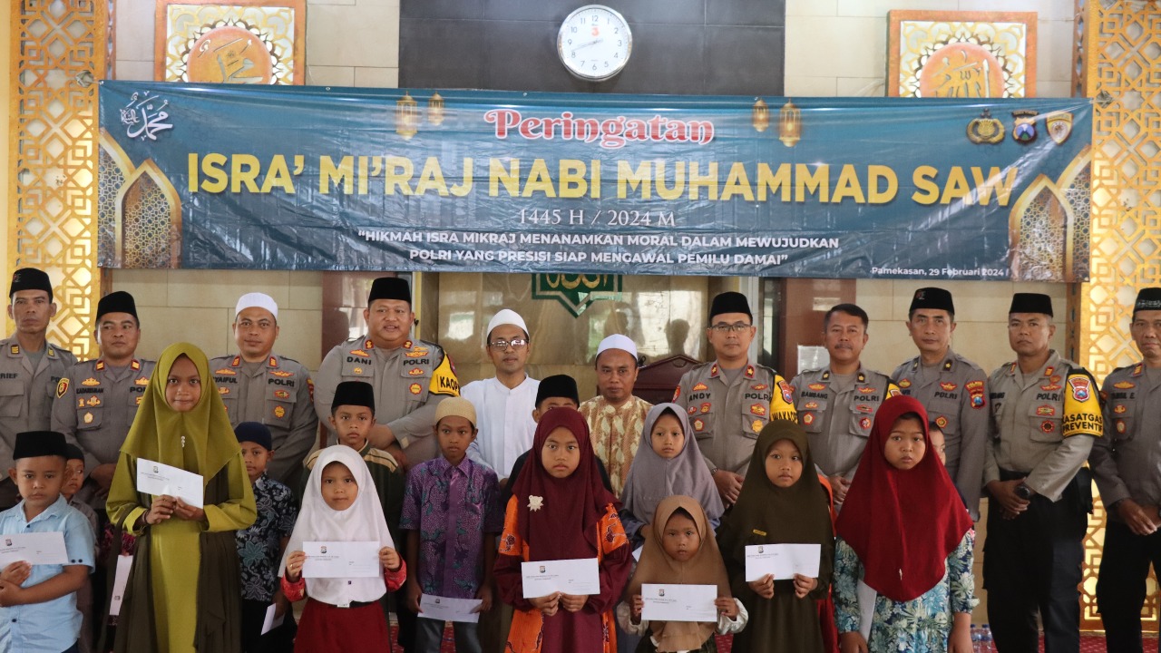 Kapolres Pamekasan Gelar Isra’ Mi’raj Nabi Muhammad SAW dan Santuni Anak Yatim