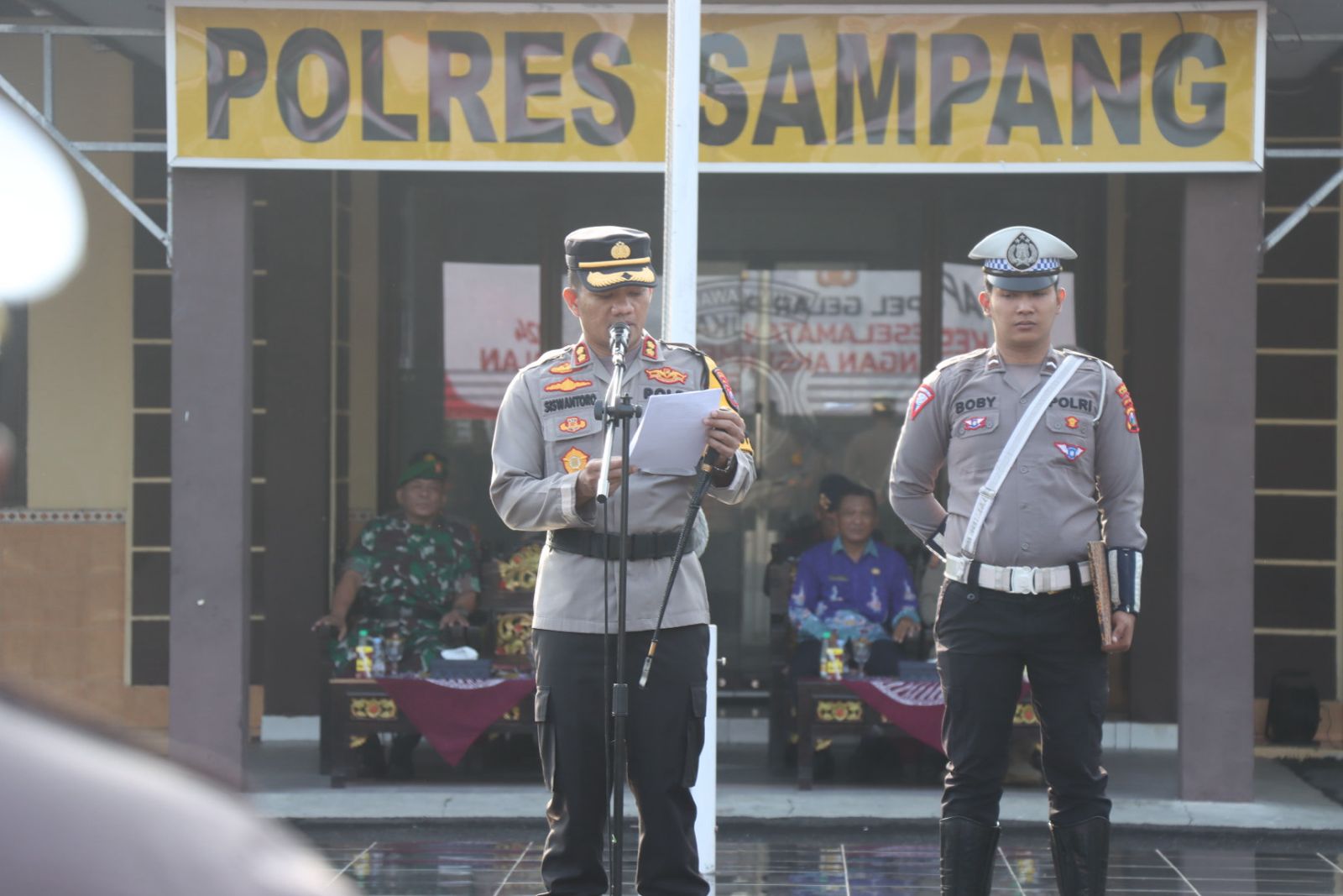 Polres Sampang Gelar Apel Pasukan Persiapan Pengamanan Rapat Pleno Perhitungan Suara Pemilu 2024