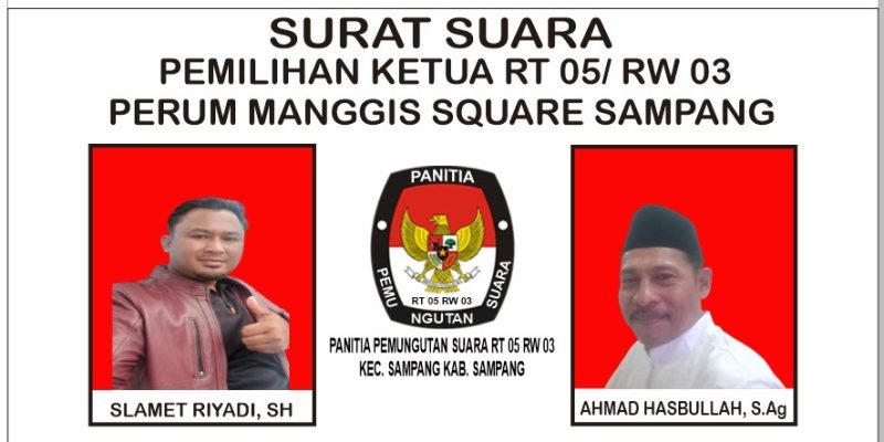 Unik, Pemilihan Ketua RT 05/ RW 03 Perum Square Di Gelar Layaknya Pemilu