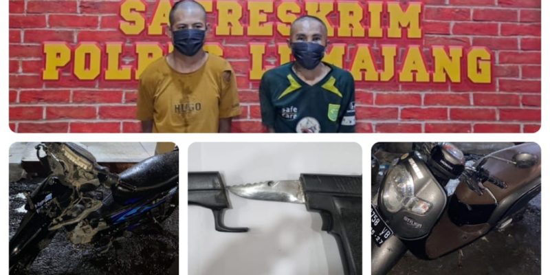 Dua Pelaku Pencurian Sepeda Motor Milik Kurir Berhasil Ditangkap Warga dan TIM SUS Polres Lumajang