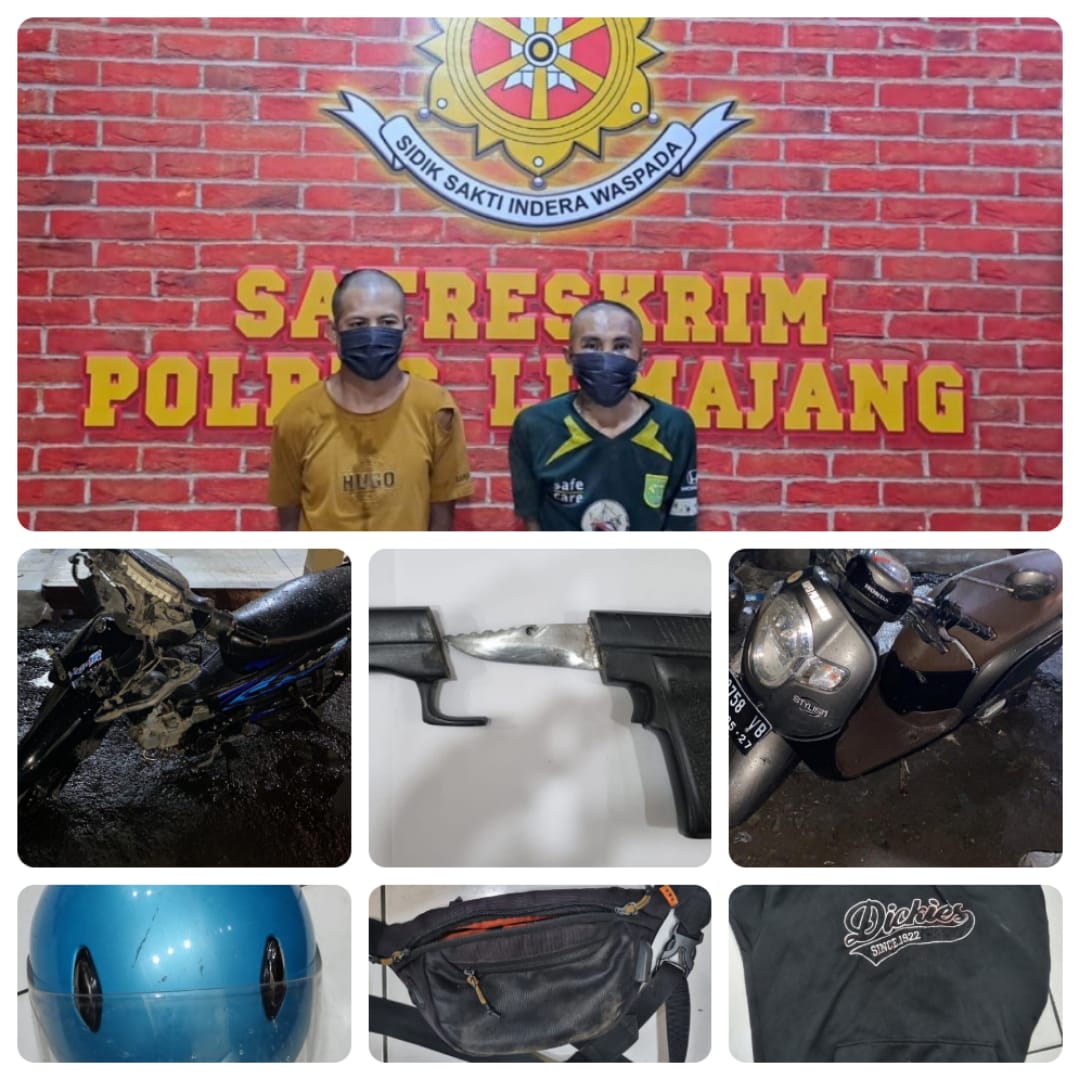 Dua Pelaku Pencurian Sepeda Motor Milik Kurir Berhasil Ditangkap Warga dan TIM SUS Polres Lumajang